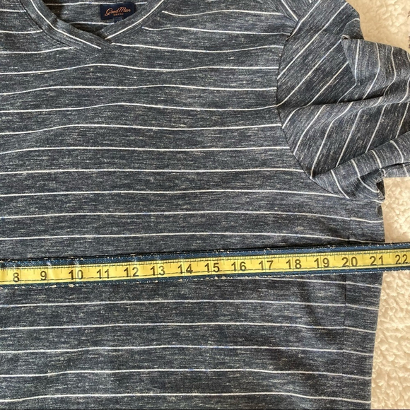 GoodMan Striped Short Sleeve Top Blue Medium - Picture 5 of 9